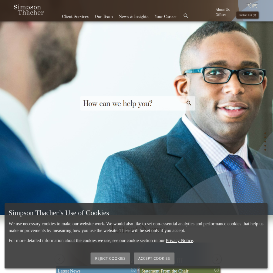 stblaw.com homepage screenshot