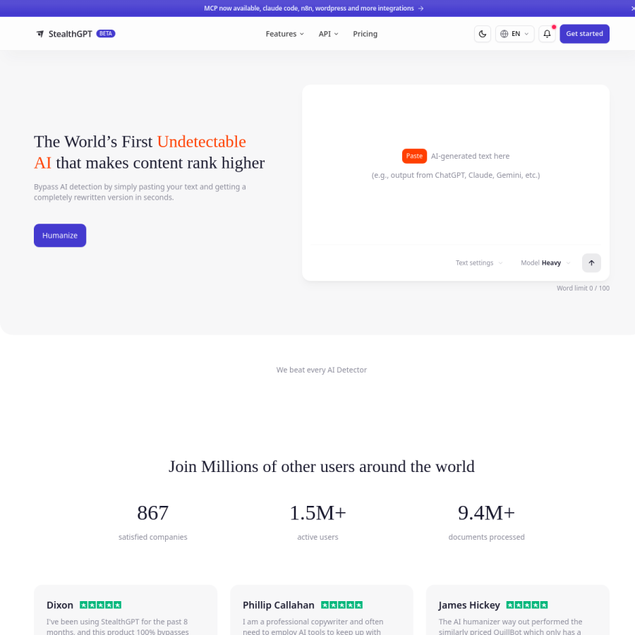 stealthgpt.ai homepage screenshot