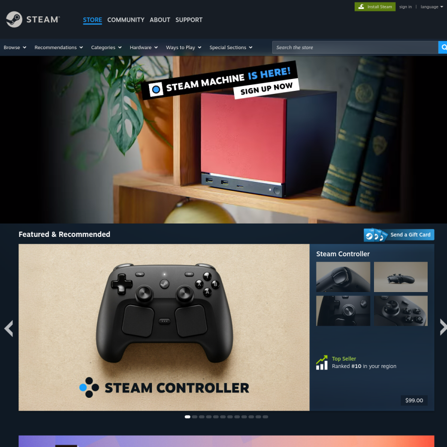 steampowered.com homepage screenshot