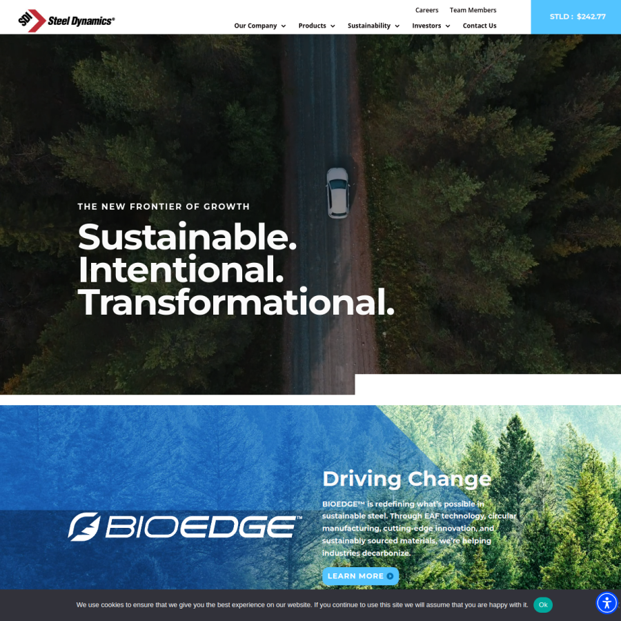 steeldynamics.com homepage screenshot