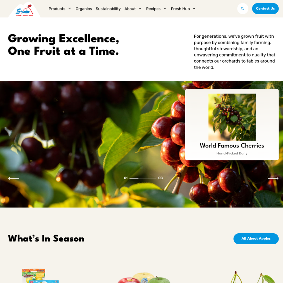 stemilt.com homepage screenshot