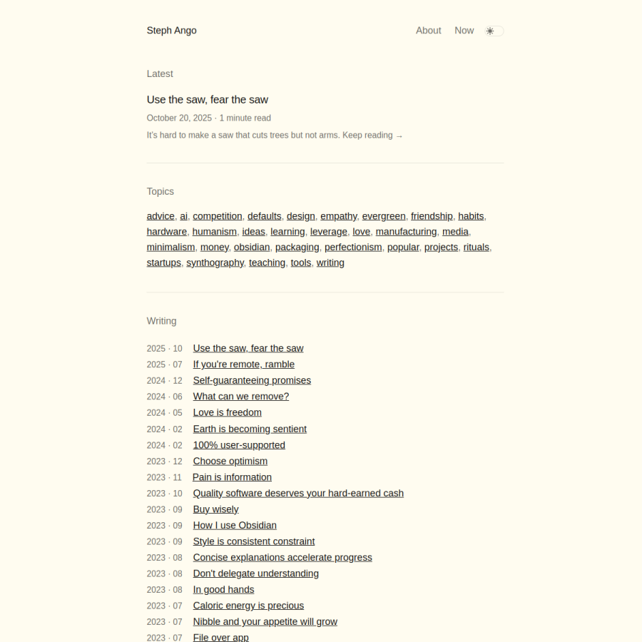 stephango.com homepage screenshot