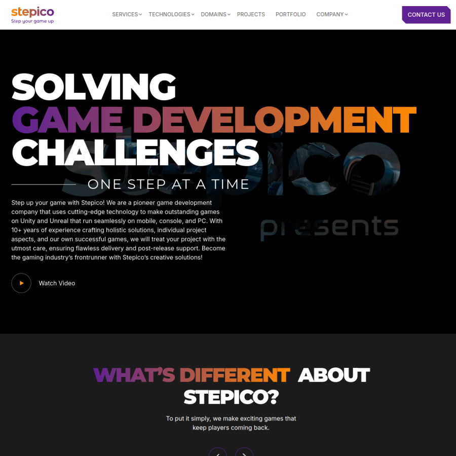 stepico.com homepage screenshot