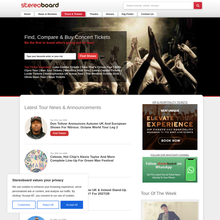stereoboard.com homepage screenshot