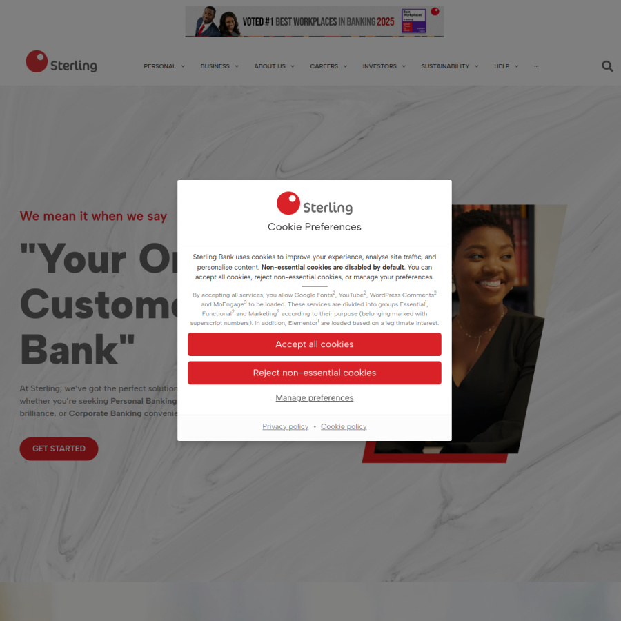 sterling.ng homepage screenshot