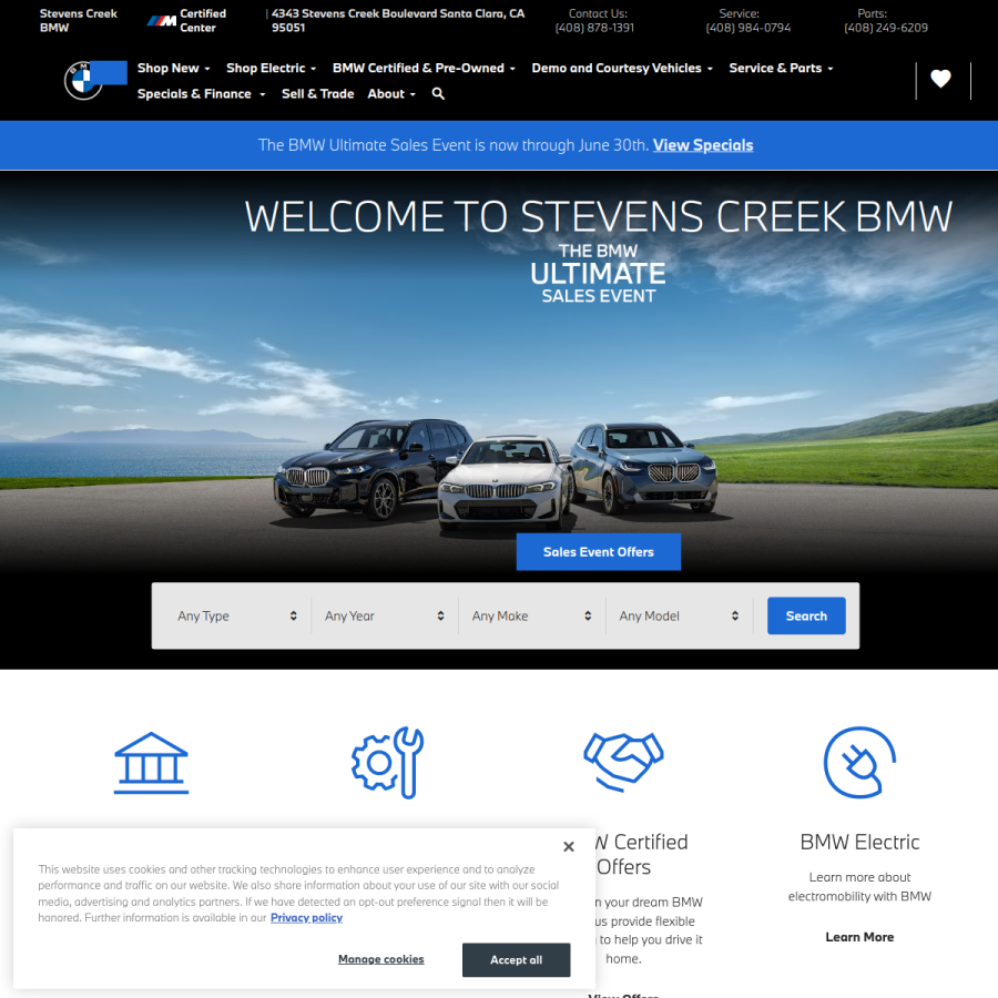 stevenscreekbmw.com homepage screenshot