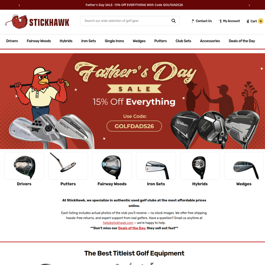 stickhawk.com homepage screenshot