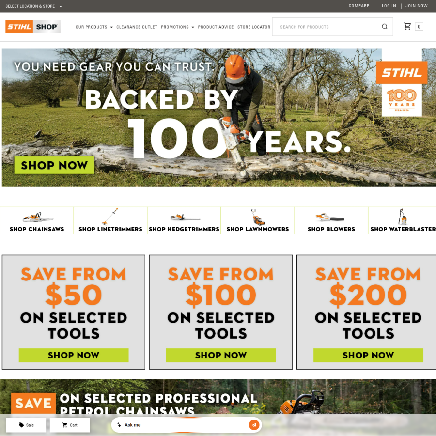 stihlshop.co.nz homepage screenshot