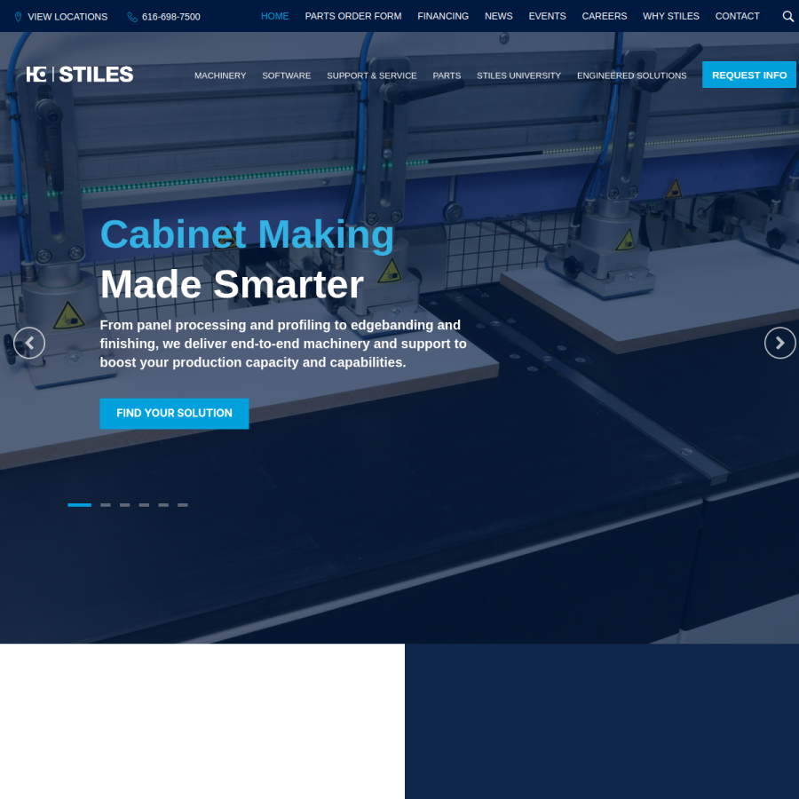 stilesmachinery.com homepage screenshot