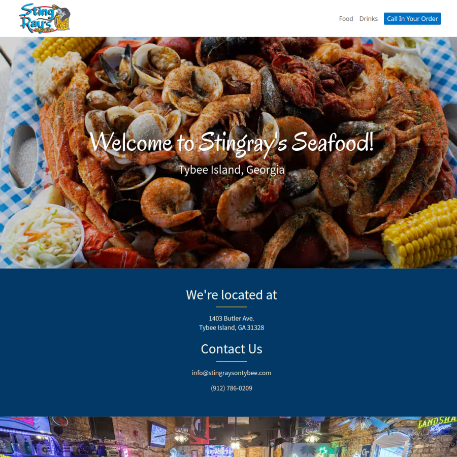 stingraysontybee.com homepage screenshot