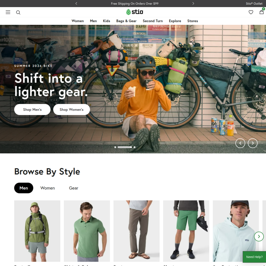 stio.com homepage screenshot