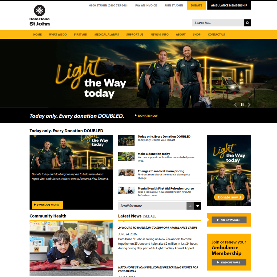 stjohn.org.nz homepage screenshot