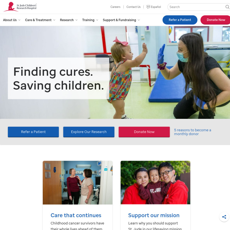 stjude.org homepage screenshot