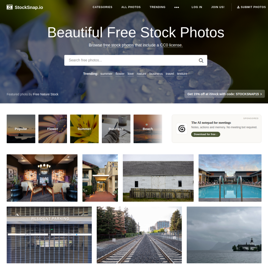 stocksnap.io homepage screenshot