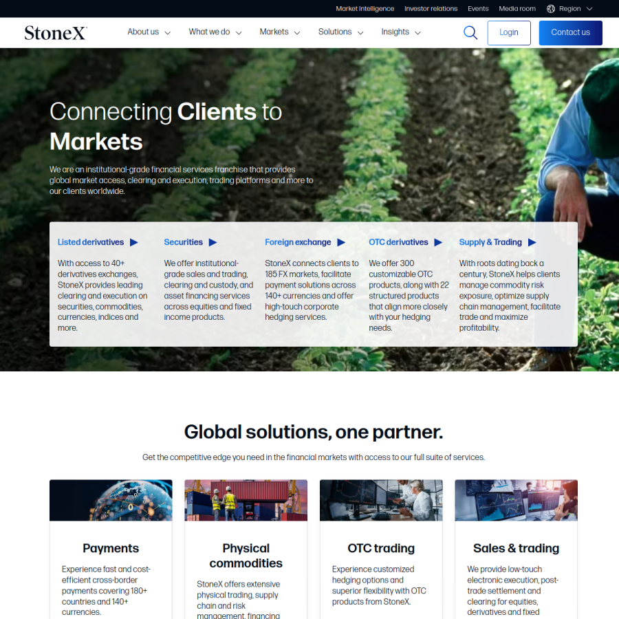 stonex.com homepage screenshot