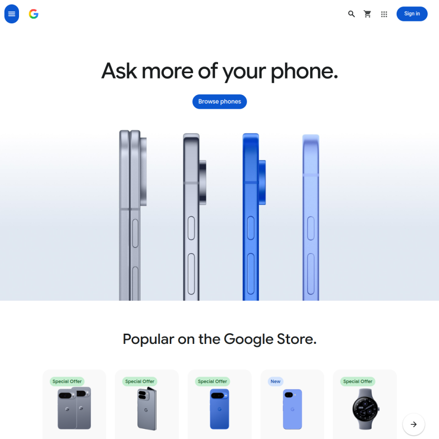 store.google.com homepage screenshot