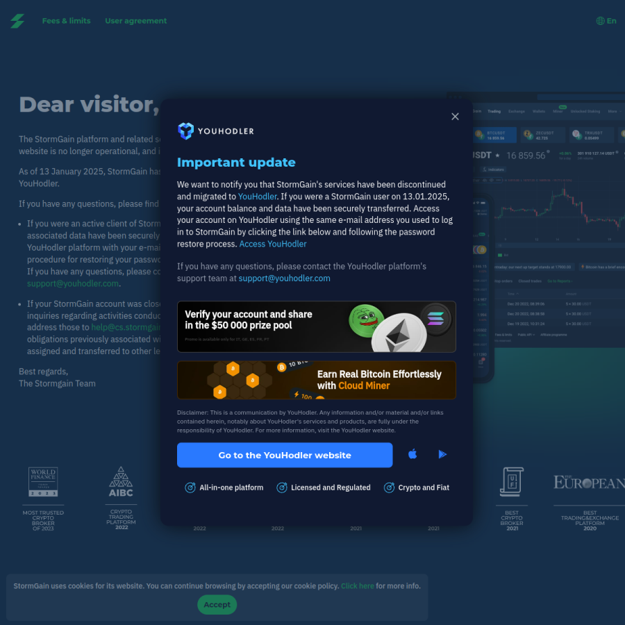 stormgain.com homepage screenshot