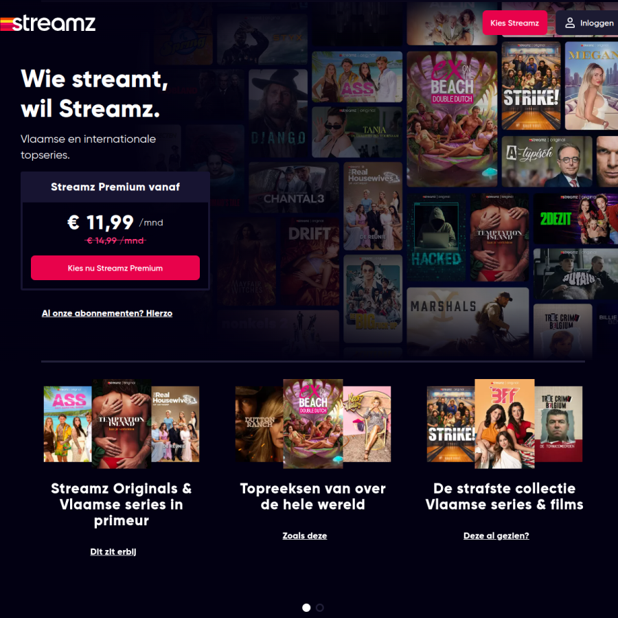 streamz.be homepage screenshot