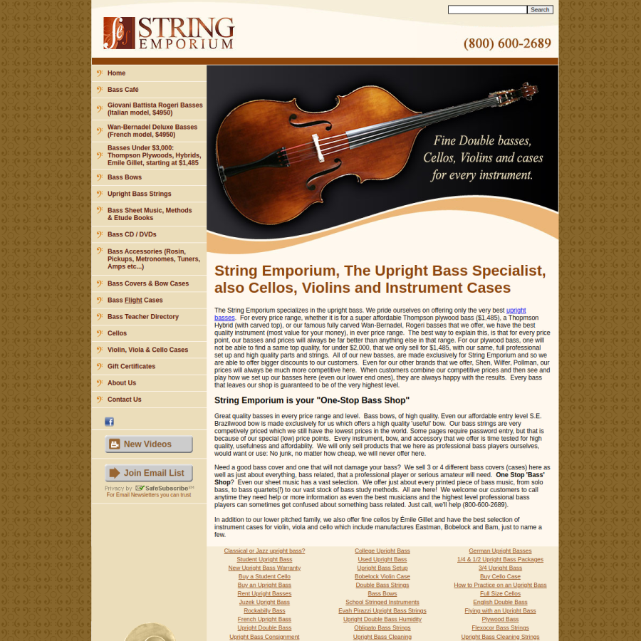 stringemporium.com homepage screenshot