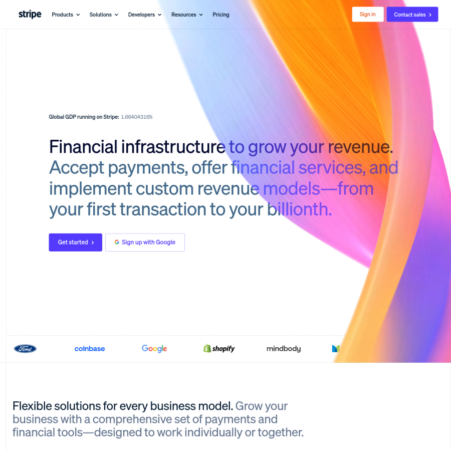 stripe.com homepage screenshot