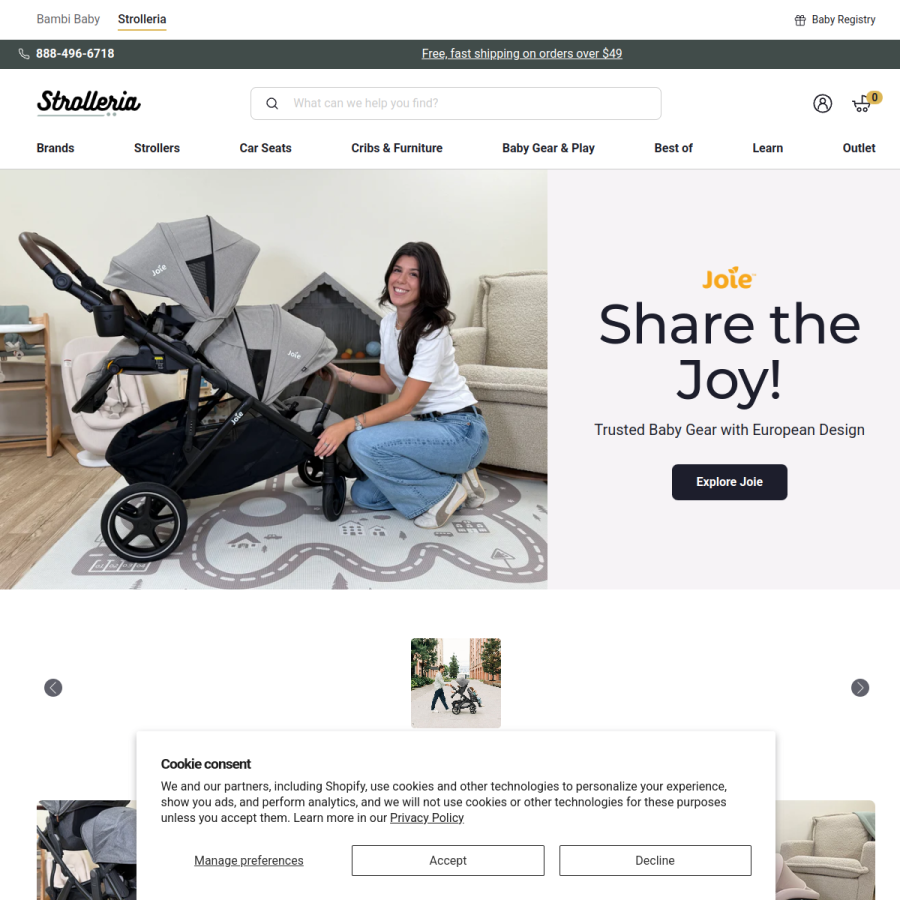 strolleria.com homepage screenshot