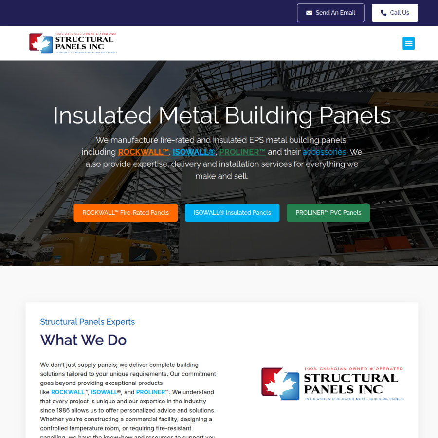 structuralpanels.ca homepage screenshot