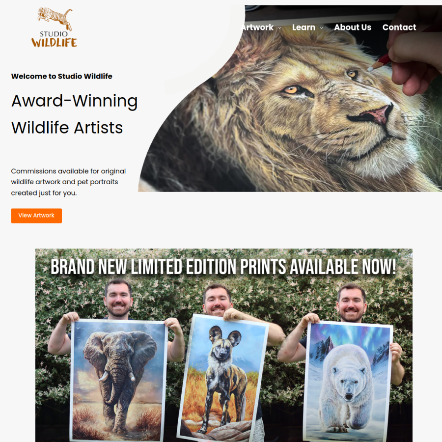 studiowildlife.com homepage screenshot