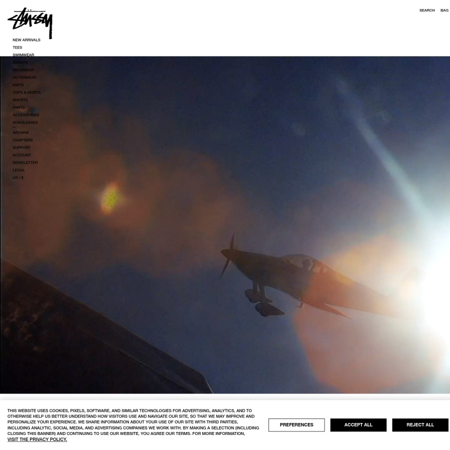 stussy.com homepage screenshot
