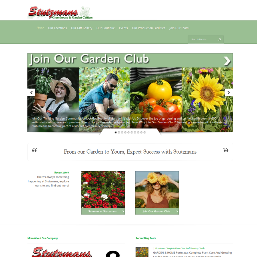 stutzmans.com homepage screenshot