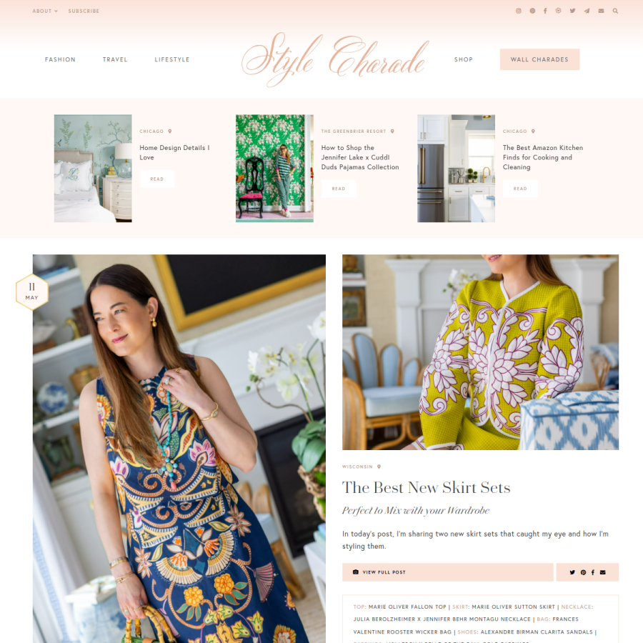 stylecharade.com homepage screenshot