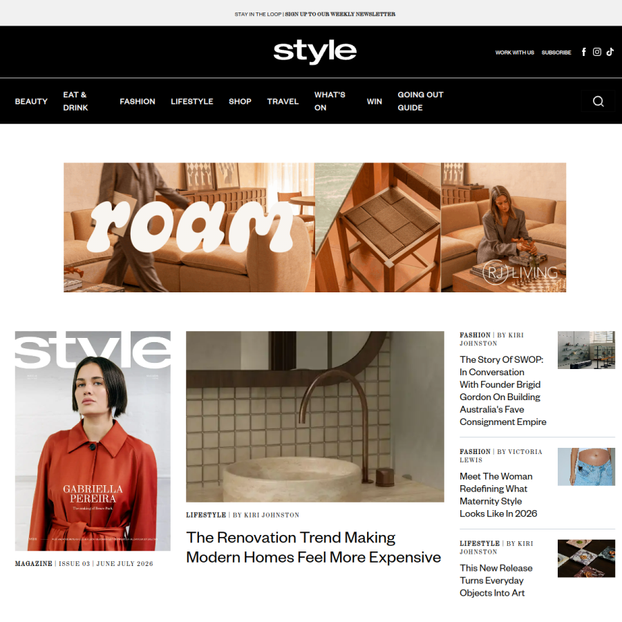 stylemagazines.com.au homepage screenshot
