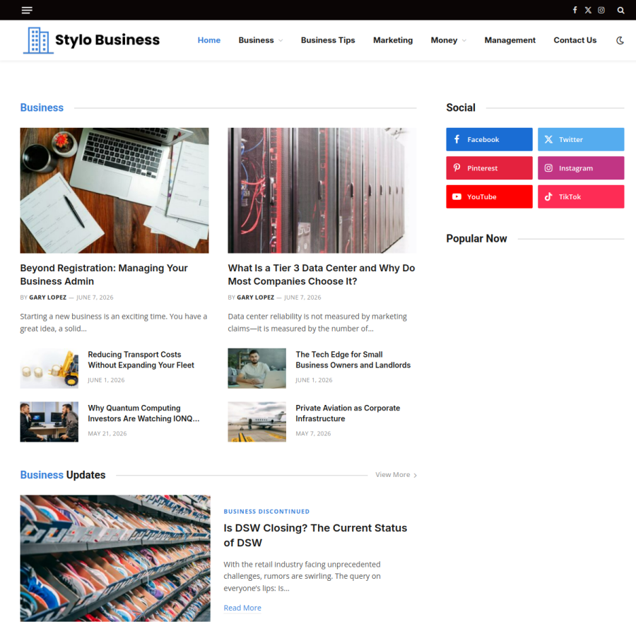 stylobusiness.com homepage screenshot
