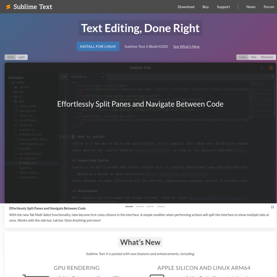 sublimetext.com homepage screenshot