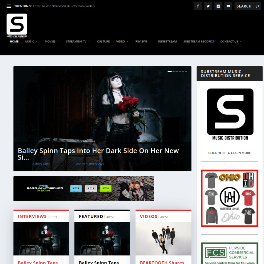 substreammagazine.com homepage screenshot