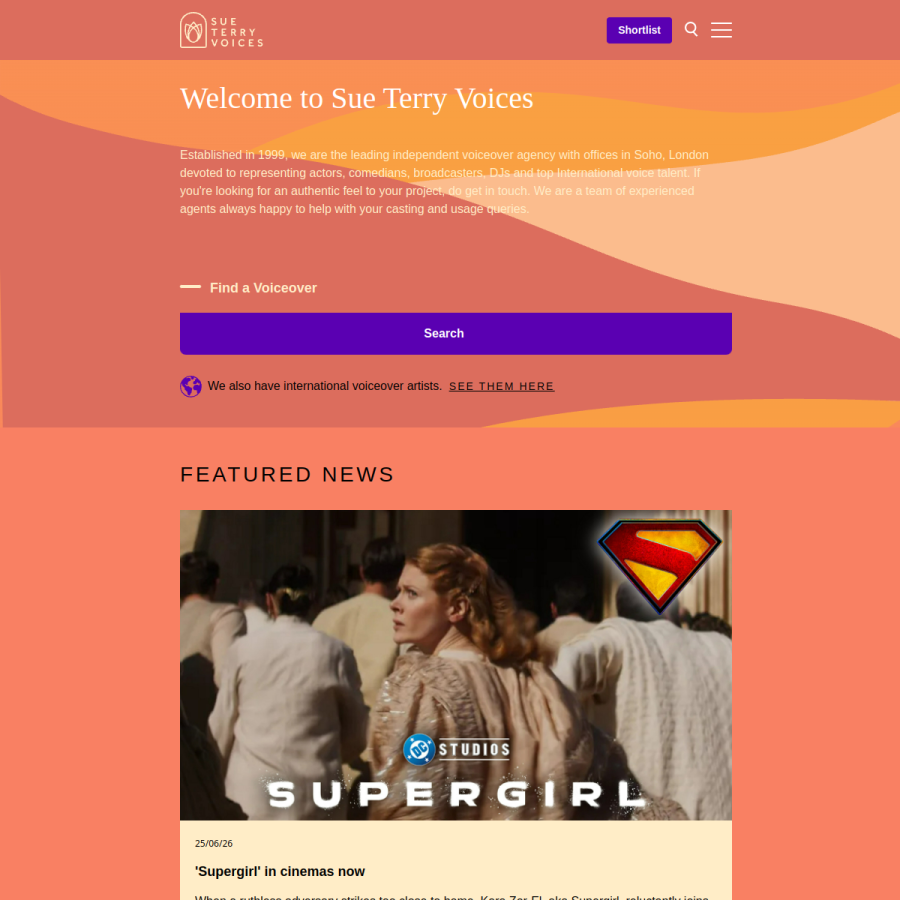 sueterryvoices.com homepage screenshot