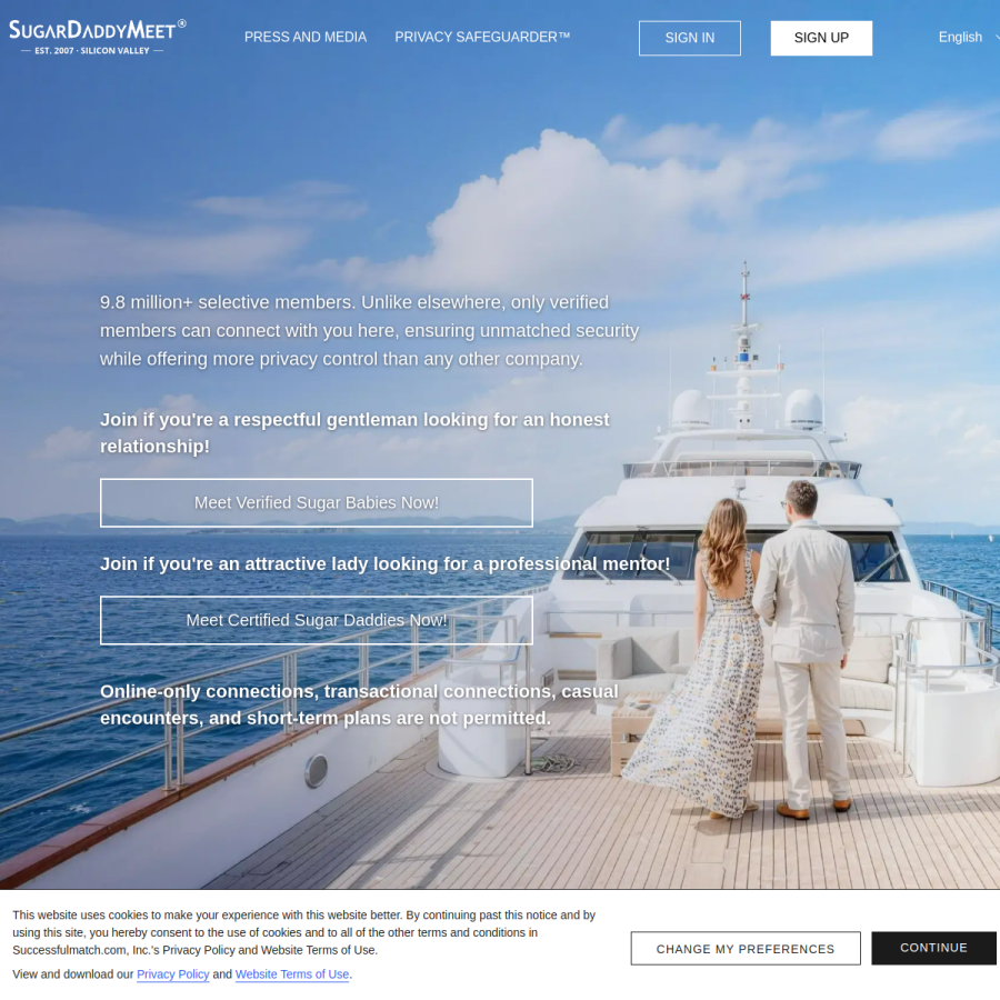 sugardaddymeet.com homepage screenshot