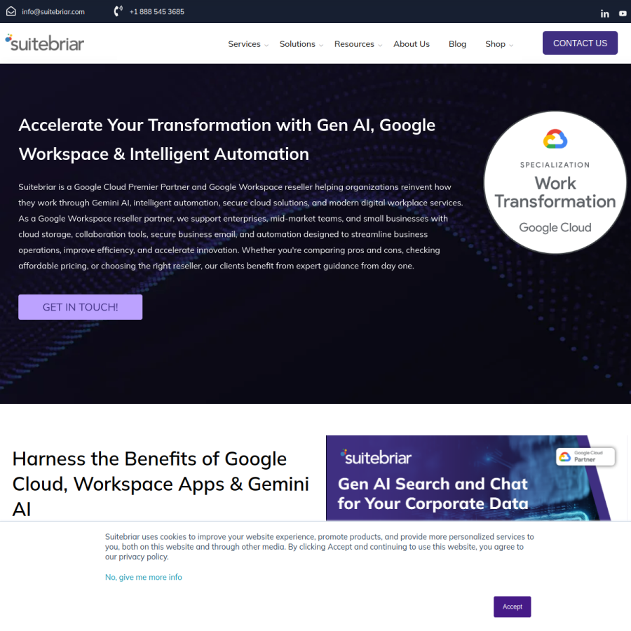 suitebriar.com homepage screenshot