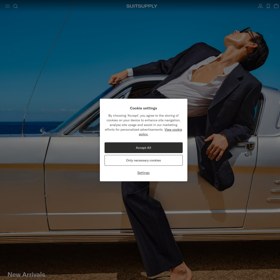 suitsupply.com homepage screenshot