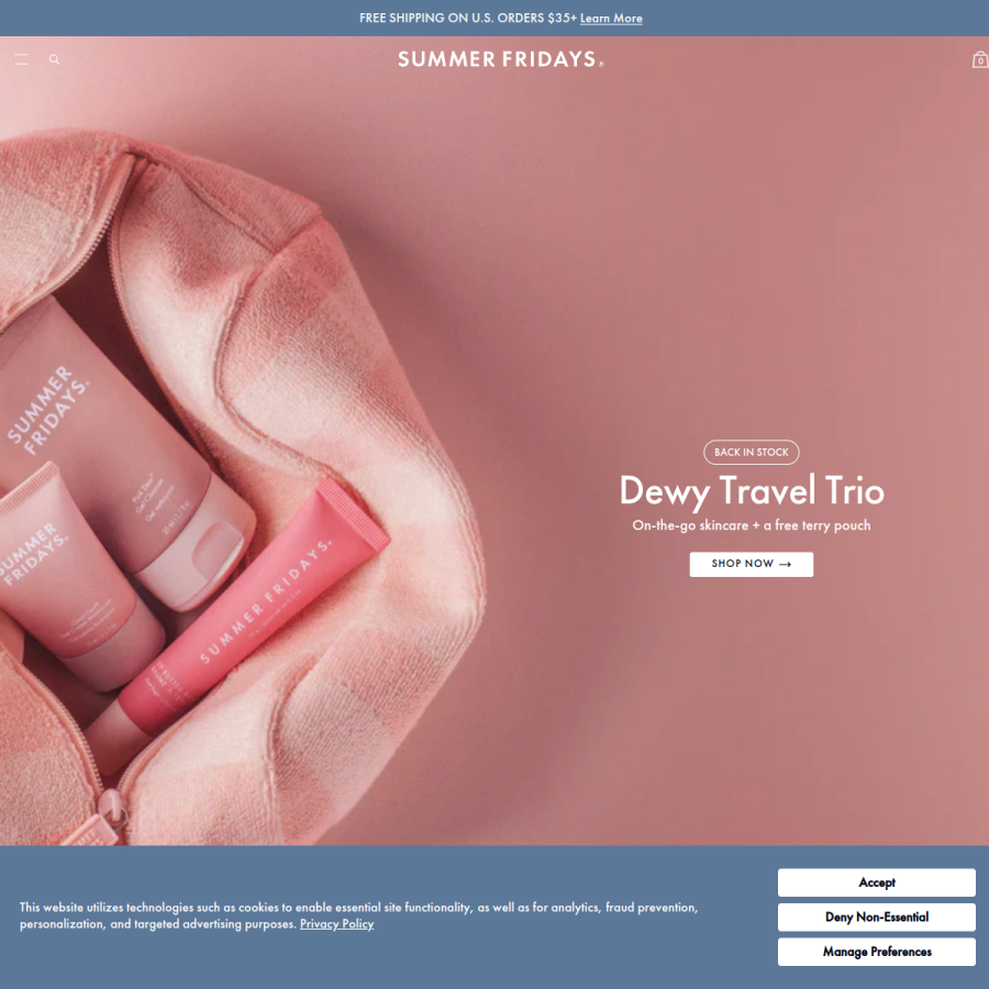 summerfridays.com homepage screenshot