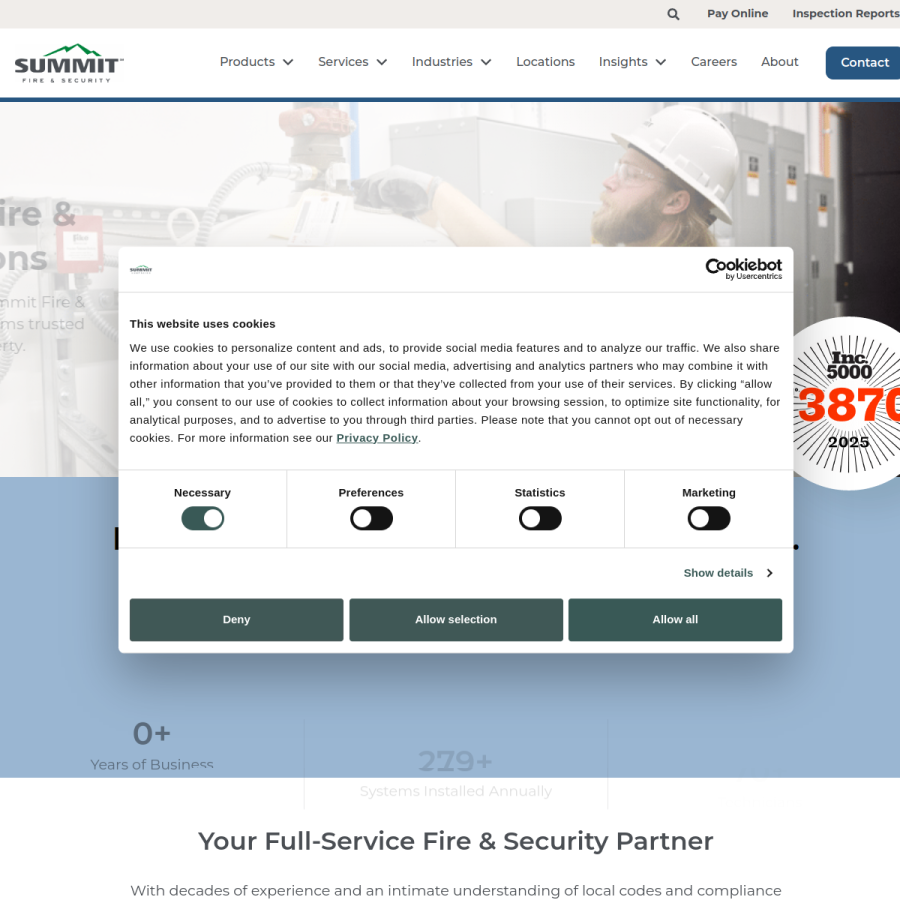summitfiresecurity.com homepage screenshot