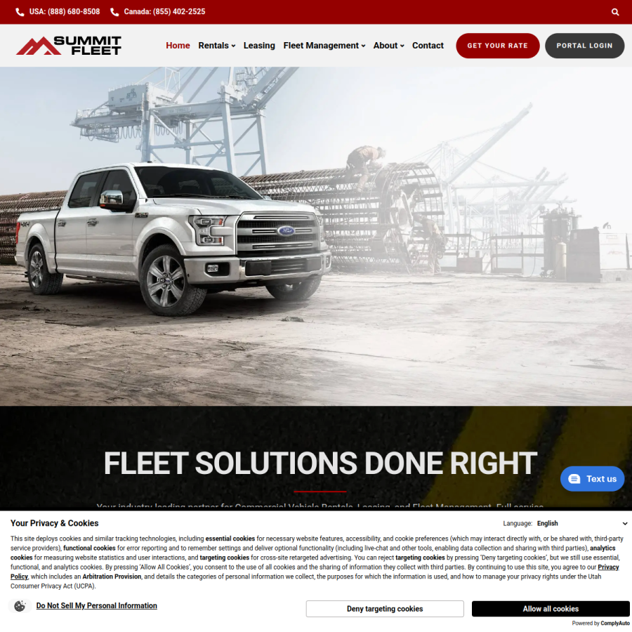 summitfleet.com homepage screenshot
