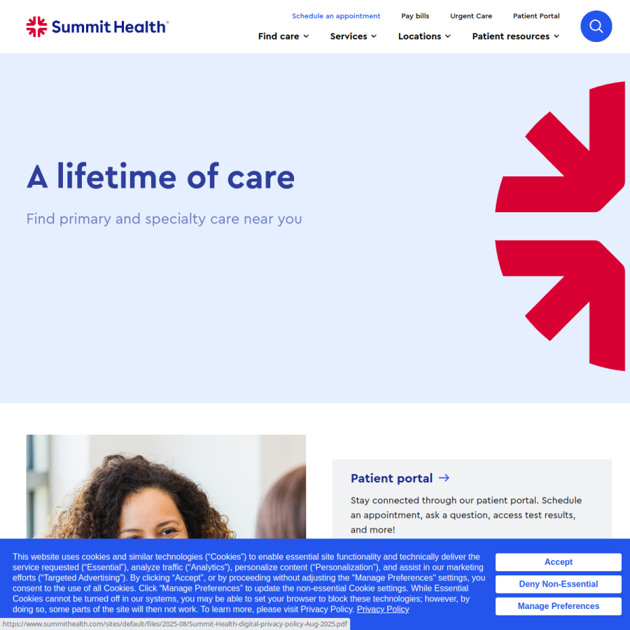 summithealth.com homepage screenshot