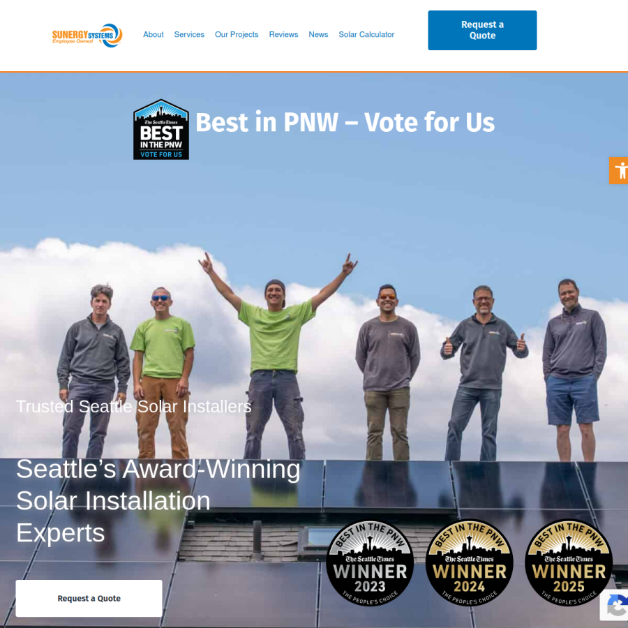 sunergysystems.com homepage screenshot