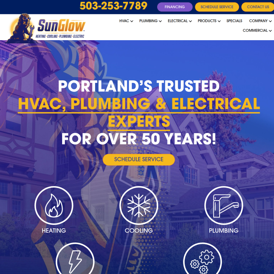 sunglowinc.com homepage screenshot