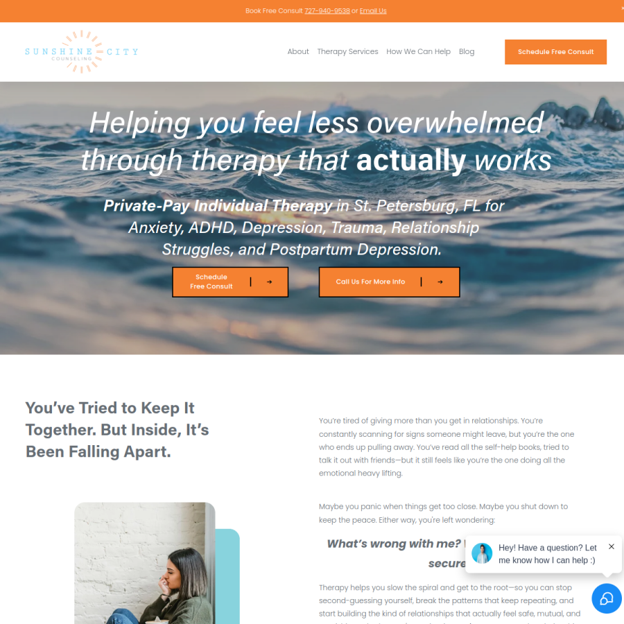 sunshinecitycounseling.com homepage screenshot