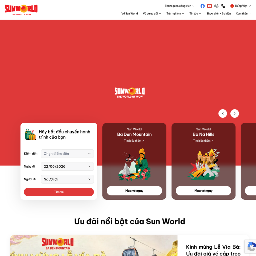 sunworld.vn homepage screenshot
