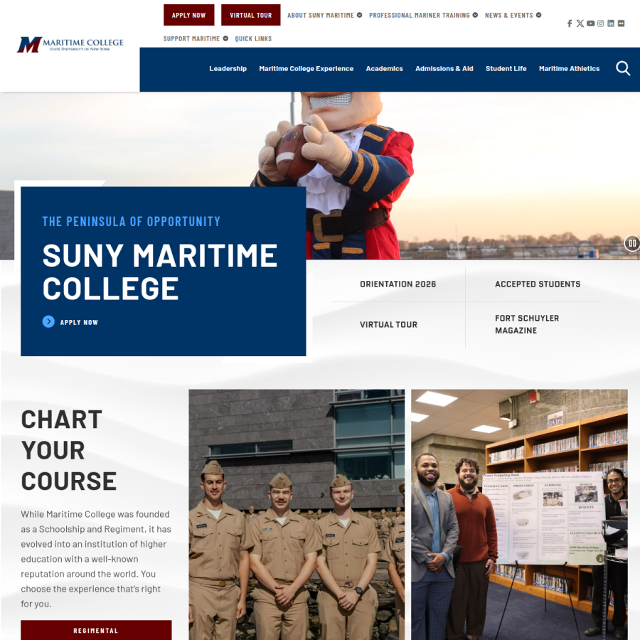 sunymaritime.edu homepage screenshot