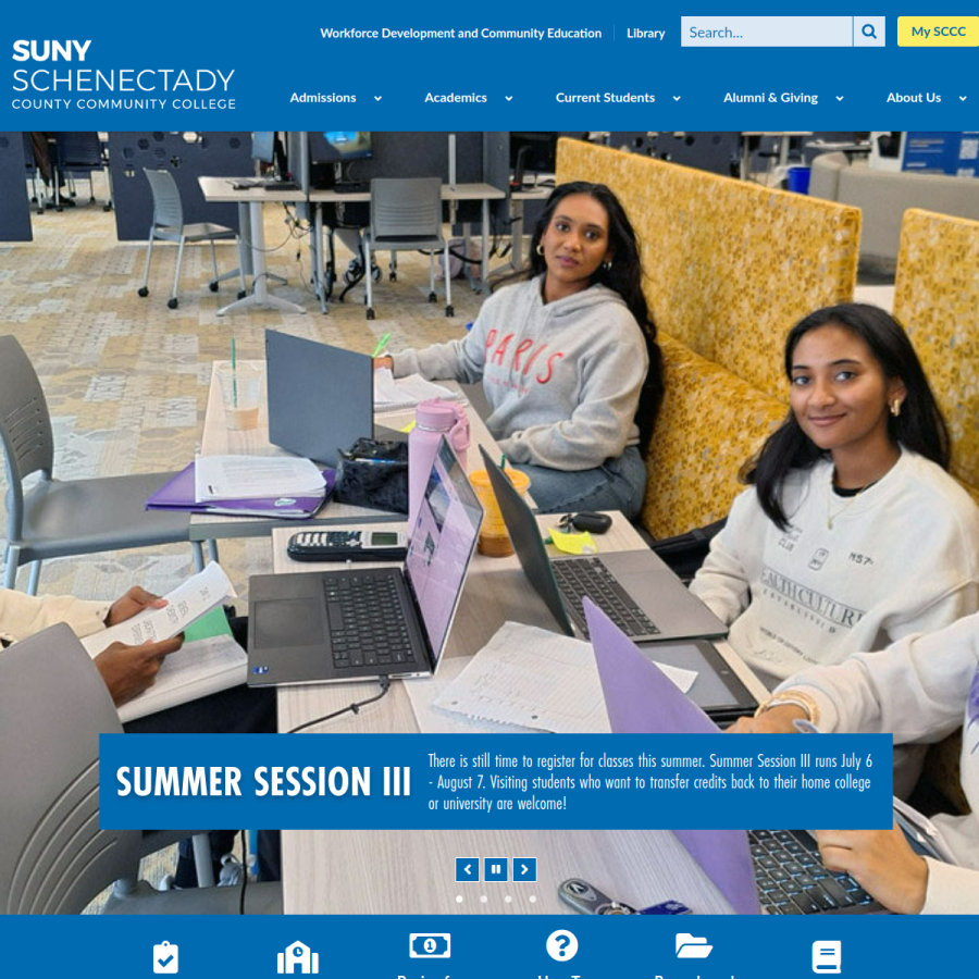 sunysccc.edu homepage screenshot