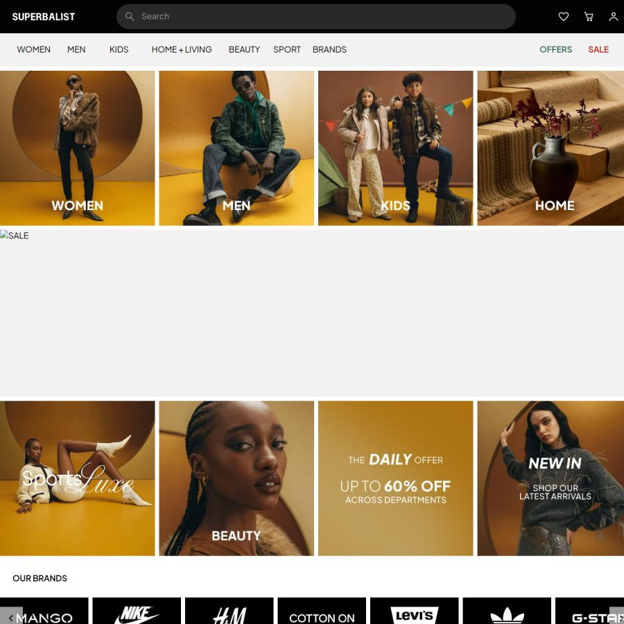 superbalist.com homepage screenshot