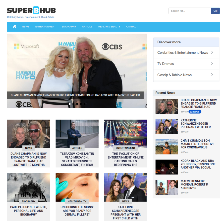 superbhub.com homepage screenshot